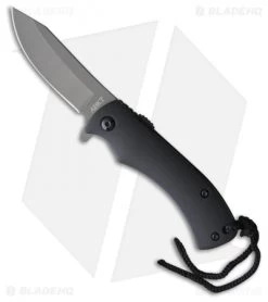 ABKT Pocket Folder Spring Assisted Knife Black Aluminum (2.75" Gray)