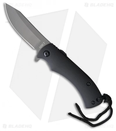 ABKT Pocket Folder Spring Assisted Knife Black Aluminum (2.75" Gray)