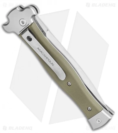 AGA Campolin Zero Dagger Leverlock Auto Knife G-10 Green (3.75" Satin) - Image 3