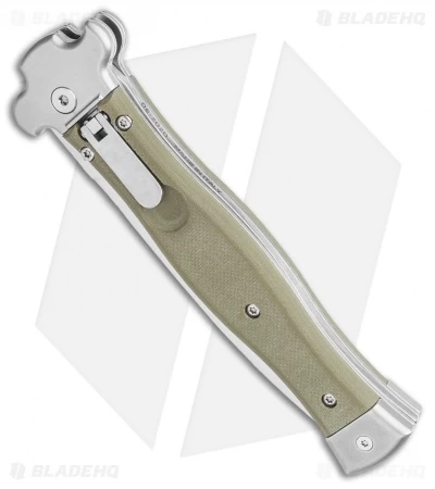 AGA Campolin Zero Dagger Leverlock Auto Knife G-10 Green (3.75" Satin) - Image 2