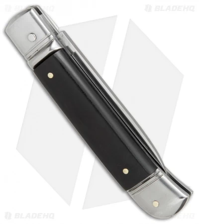 AKC 8" Lever Lock Italian Auto Ebony Wood (3.2" Polish Flat) - Image 2