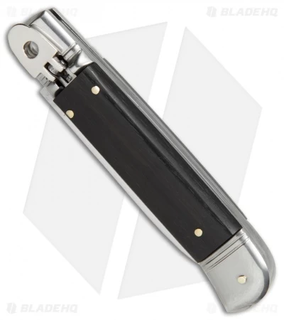 AKC 8" Lever Lock Italian Auto Ebony Wood (3.2" Polish Flat) - Image 3
