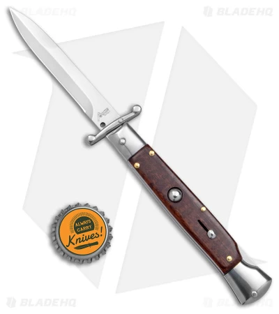 AKC 9" Bayonet Automatic Swinguard Italian Stiletto Snakewood (4" Satin) - Image 4