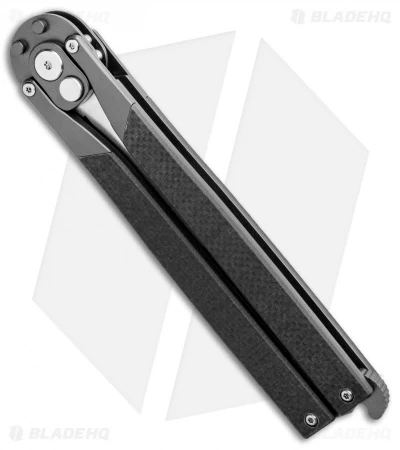 Artisan Cutlery Kinetic-Tool Automatic Butterfly Tool Flat Black G-10 (4" Satin) - Image 2