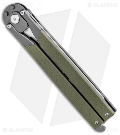 Artisan Cutlery Kinetic-Tool Automatic Butterfly Tool OD Green G-10 (4" Satin) - Image 3