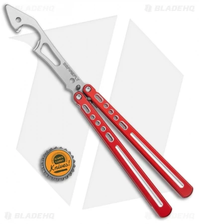 BBbarfly BBFireFly Knife Style Bottle Opener Balisong Red (4.25" Satin) - Image 4