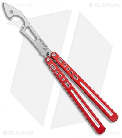 BBbarfly BBFireFly Knife Style Bottle Opener Balisong Red (4.25" Satin)