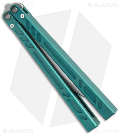 BRS Barebones Balisong Butterfly Knife Blue Aluminum Channel (4.5" SW) - Image 3