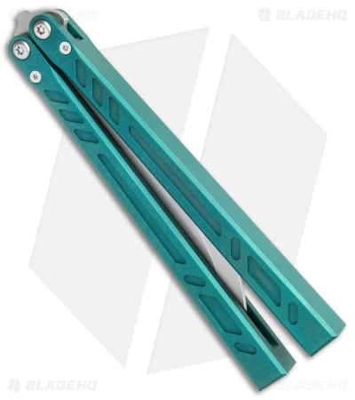 BRS Barebones Balisong Butterfly Knife Blue Aluminum Channel (4.5" SW) - Image 2