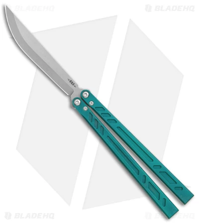 BRS Barebones Balisong Butterfly Knife Blue Aluminum Channel (4.5" SW)