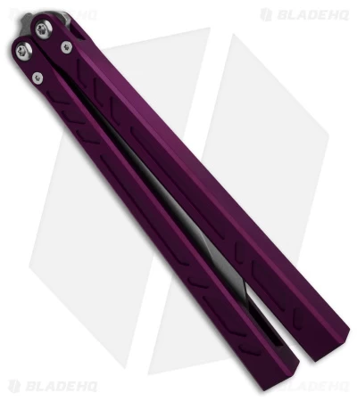 BRS Barebones Balisong Butterfly Knife Purple Aluminum Channel (4.5" SW) - Image 3