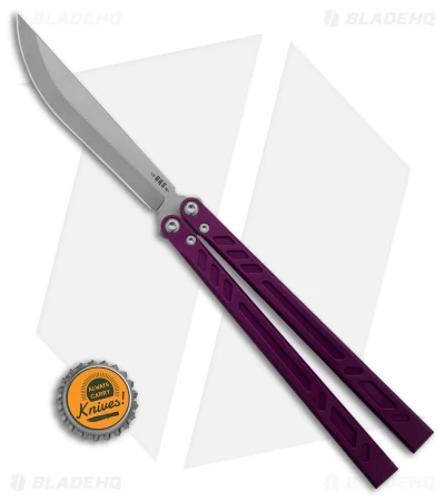 BRS Barebones Balisong Butterfly Knife Purple Aluminum Channel (4.5" SW) - Image 4