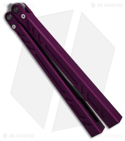 BRS Barebones Balisong Butterfly Knife Purple Aluminum Channel (4.5" SW) - Image 2