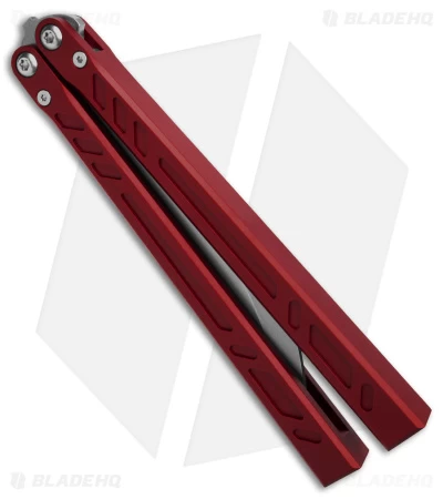 BRS Barebones Balisong Butterfly Knife Red Aluminum Channel (4.5" SW) - Image 3