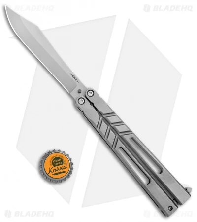BRS Channel Alpha Beast Balisong Butterfly Knife Titanium (4.5" Stonewash) CHAB - Image 4