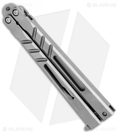 BRS Channel Alpha Beast Balisong Butterfly Knife Titanium (4.5" Stonewash) CHAB - Image 2