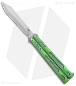 BRS Hybrid Replicant Alt Balisong Butterfly Knife Green Titanium (4.6" SW)