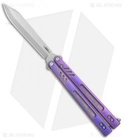BRS Hybrid Replicant Alt Balisong Butterfly Knife Purple Titanium (4.6" SW)