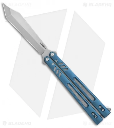 BRS Hybrid Replicant Standard Balisong Butterfly Knife Blue Titanium (4.6" SW)