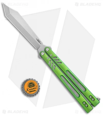 BRS Hybrid Replicant Standard Balisong Butterfly Knife Green Titanium (4.6" SW) - Image 4