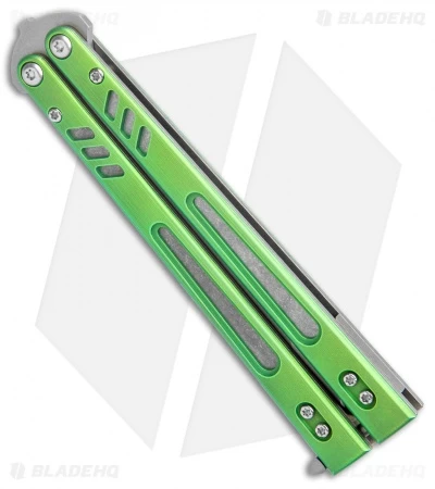 BRS Hybrid Replicant Standard Balisong Butterfly Knife Green Titanium (4.6" SW) - Image 2