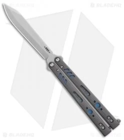 BRS Premium Replicant ALT Bali Butterfly Knife Gray G-10/Blue Ti (4.5" SW)