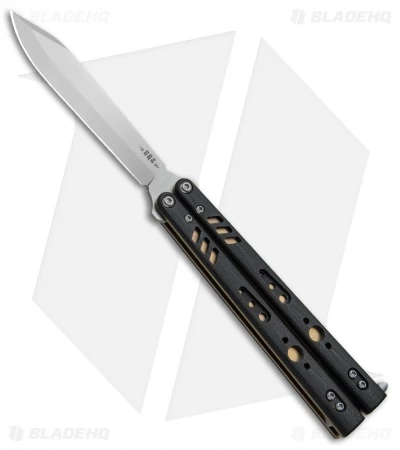 BRS Premium Replicant ALT Balisong Butterfly Knife Black G-10/Gold Ti (4.5" SW)