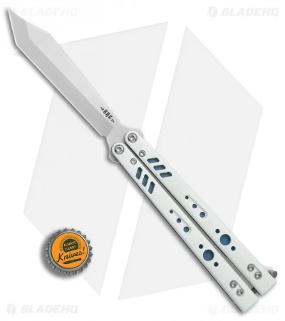 BRS Premium Replicant Balisong Butterfly Knife White G-10/Blue Ti (4.5" SW) - Image 4