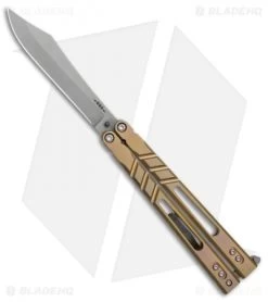 BRS Premium Alpha Beast Balisong Butterfly Knife Bronze Ti W/ Clip (4.5" SW)