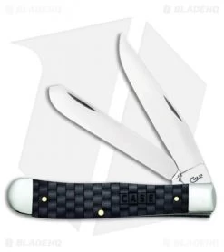 Case Cutlery Weave Natural Bone Smooth Charcoal Color Wash Trapper (6254 SS)