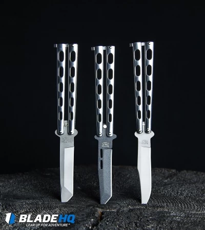 Bear & Son Clip Point Butterfly Knife Stainless Steel (4.1" Bead Blast) SS14 - Image 5
