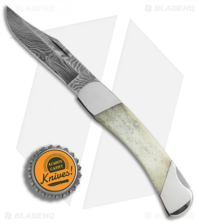 Bear & Son Lockback Knife 3.75" Smooth White Bone WSB05D - Image 4