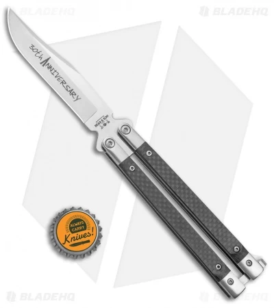 Bear & Son 30th Anniversary Butterfly Knife Carbon Fiber (5" Satin) CF17-S35 - Image 4