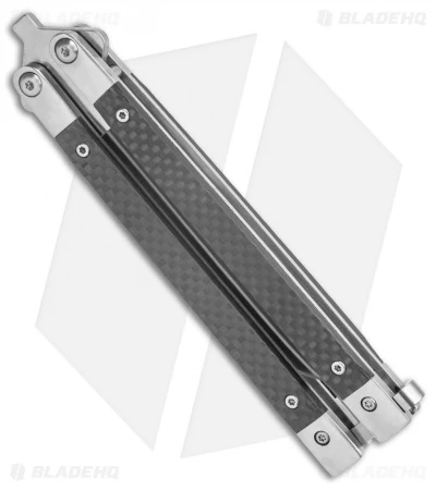 Bear & Son 30th Anniversary Butterfly Knife Carbon Fiber (5" Satin) CF17-S35 - Image 3