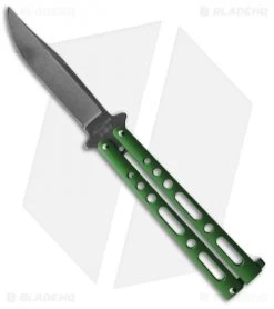 Bear & Son 117 Butterfly Knife Green Zinc (4" Stonewash)