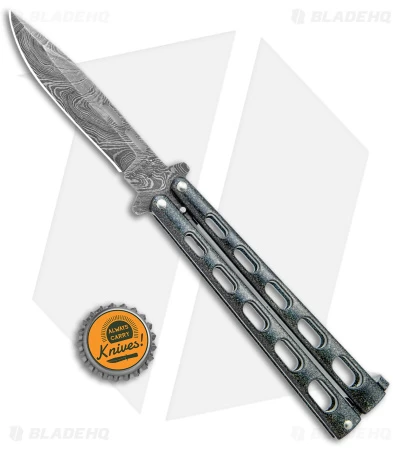 Bear & Son Large Butterfly Knife Galaxy (4" Damascus) 115GXD - Image 4