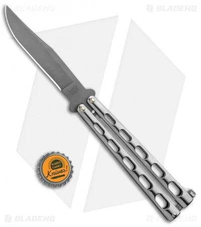 Bear & Son Clip Point Butterfly Knife Stainless Steel (4.1" Bead Blast) SS14 - Image 4