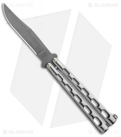 Bear & Son Clip Point Butterfly Knife Stainless Steel (4.1" Bead Blast) SS14