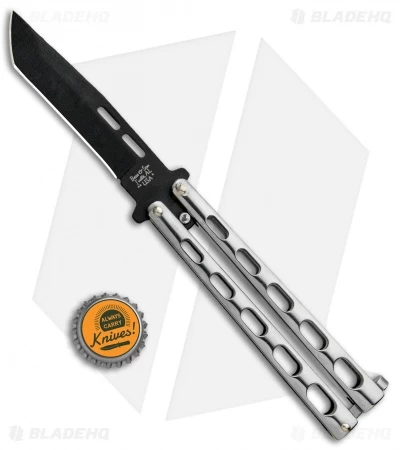 Bear & Son Tanto Butterfly Knife Stainless Steel (4.1" Black) SS15TAN - Image 4