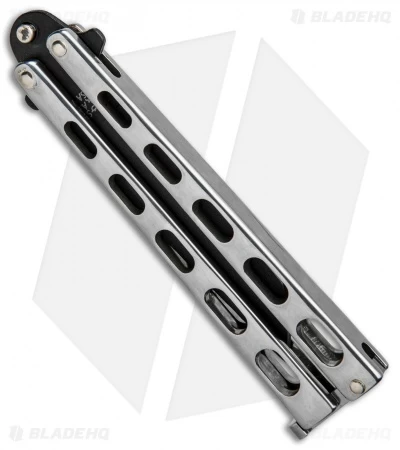 Bear & Son Tanto Butterfly Knife Stainless Steel (4.1" Black) SS15TAN - Image 2