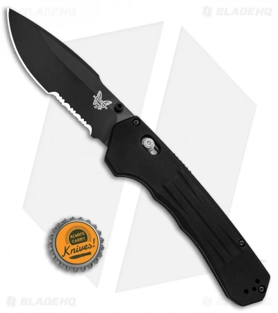 Benchmade 407SBK Vallation AXIS-Assist Knife Black (3.7" Black Serr) - Image 4