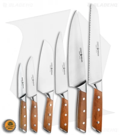 Boker Forge Wood 7-Piece Kitchen Knife Set Maple Wood W/ Wooden Block - Image 3