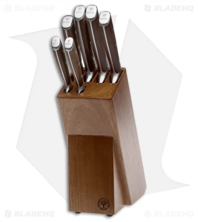Boker Forge Wood 7-Piece Kitchen Knife Set Maple Wood W/ Wooden Block - Image 2