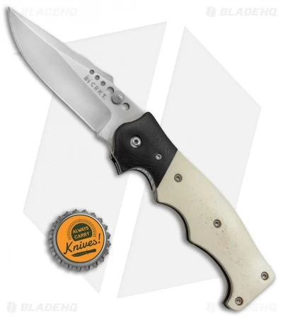 CRKT The Natural 2 Spring Assisted Knife White Bone & G-10 (3.25" Plain) 7080 - Image 4