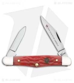 Case BSA Half Whittler Pocket Knife 3.25" Red Jigged Bone (6208 SS) 18041