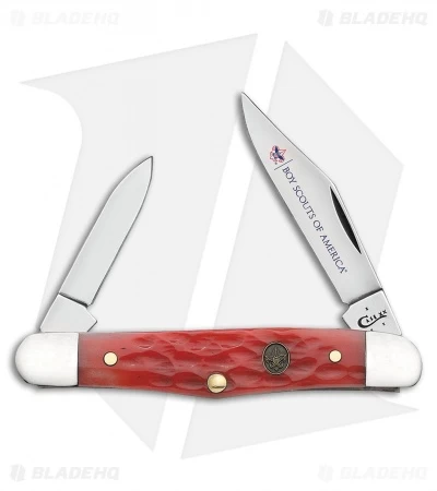 Case BSA Half Whittler Pocket Knife 3.25" Red Jigged Bone (6208 SS) 18041