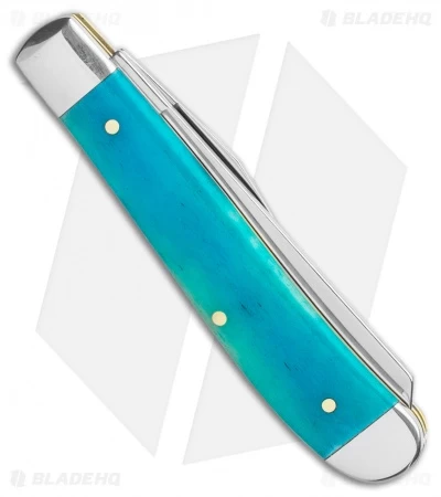 Case Cutlery Mini Trapper 3.50" Caribbean Blue Bone (73032 SS) - Image 3