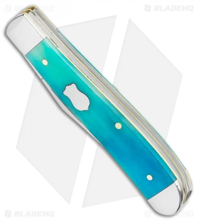 Case Cutlery Mini Trapper 3.50" Caribbean Blue Bone (73032 SS) - Image 2