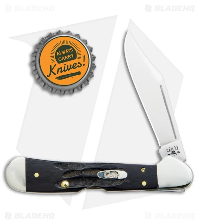 Case Cutlery Mini CopperLock Traditional Pocket Knife 3.625" Jigged Buffalo Horn - Image 4