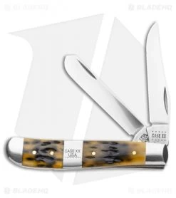 Case Mini Trapper Pocket Knife 3.5" Jigged Olive Bone (6207 SS)